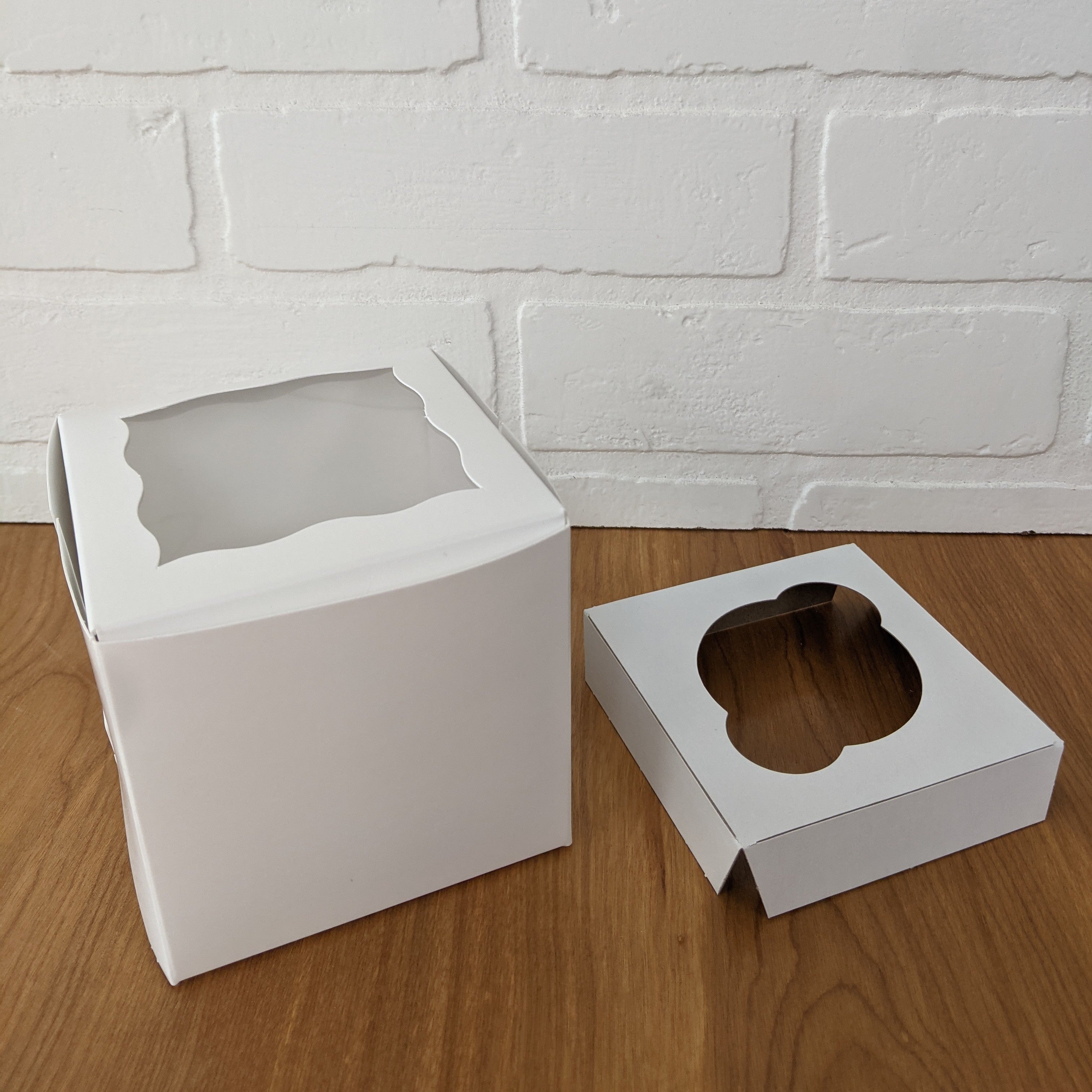 4x4 - White Cupcake Box w/ Window